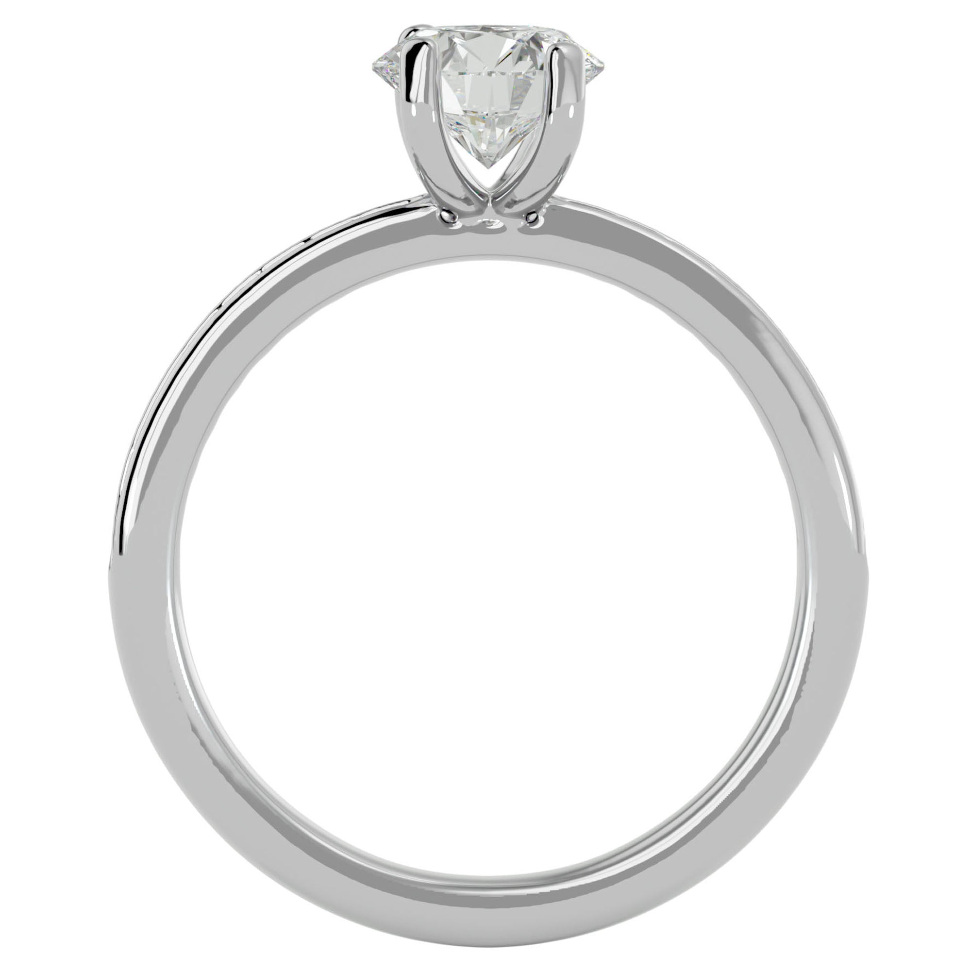 Inel de Logodnă din Aur 14k cu Diamante Naturale Solitaire Etern Pavé de 1.47 ct din 14k Aur Alb - Castelo.ro