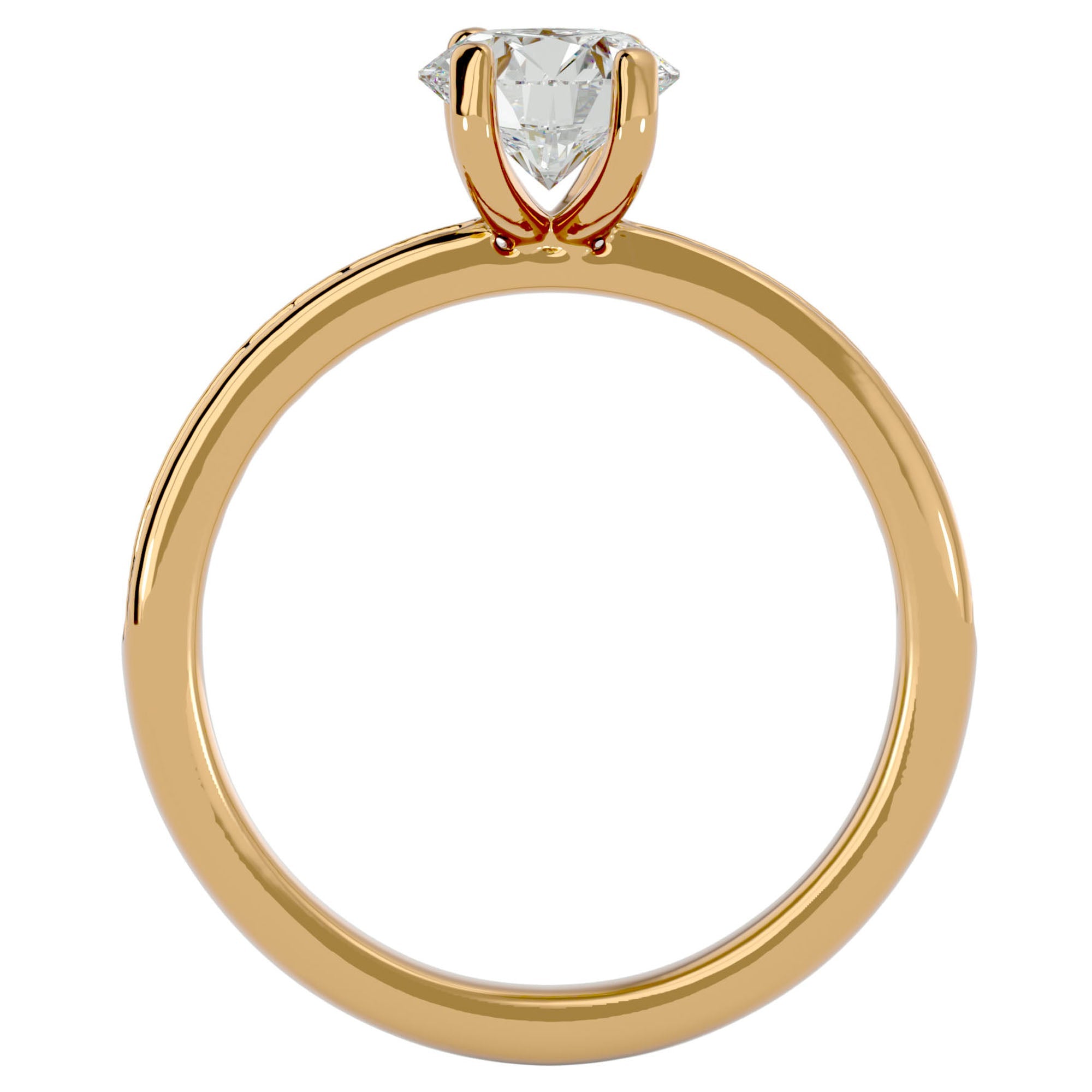 Inel de Logodnă din Aur 14k cu Diamante Naturale Solitaire Etern Pavé de 1.47 ct din 14k Aur Galben - Castelo.ro