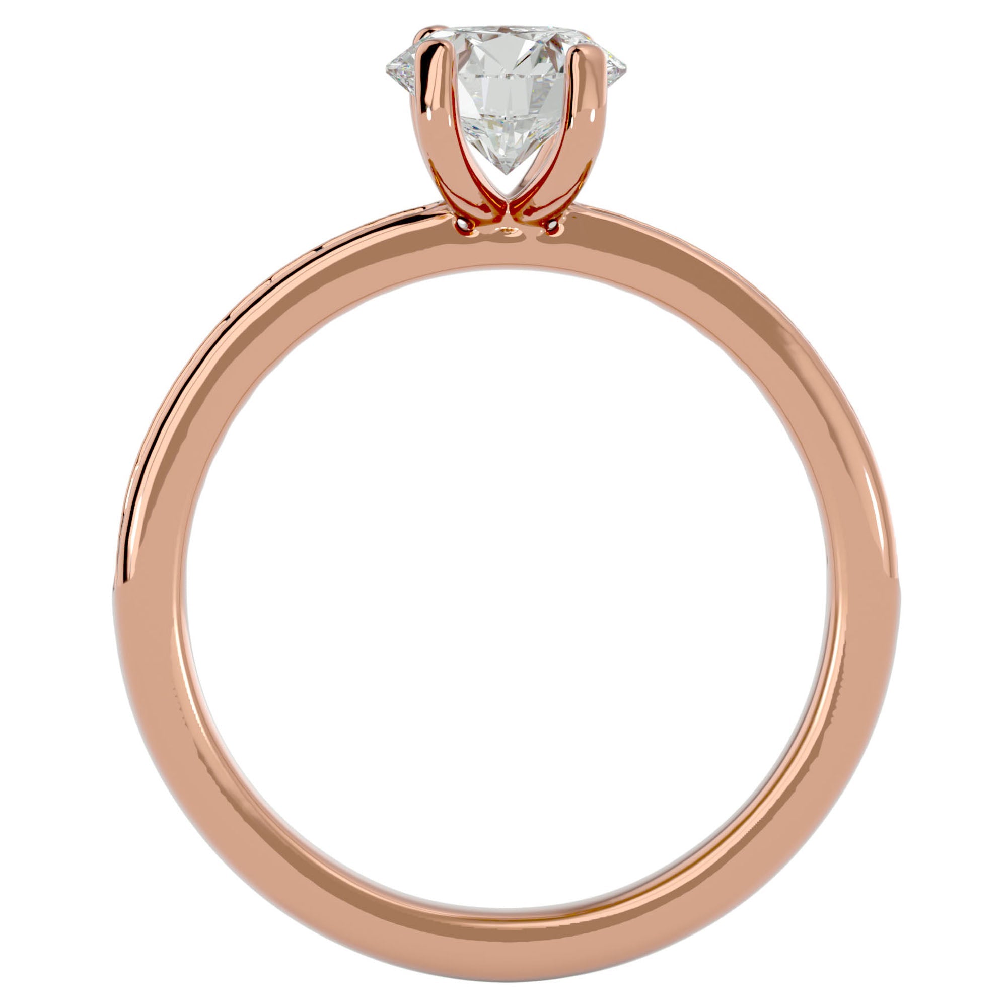 Inel de Logodnă din Aur 14k cu Diamante Naturale Solitaire Etern Pavé de 1.47 ct din 14k Aur Roz - Castelo.ro