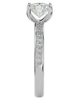 Inel de Logodnă din Aur 14k cu Diamante Naturale Solitaire Etern Pavé de 1.47 ct din 14k Aur Alb - Castelo.ro