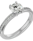 Inel de Logodnă din Aur 14k cu Diamante Create în Laborator Solitaire Etern Pavé de 1.47 ct din 14k Aur Alb - Castelo.ro