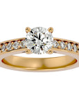 Inel de Logodnă din Aur 14k cu Diamante Naturale Solitaire Etern Pavé de 0.95 ct din 14k Aur Galben - Castelo.ro