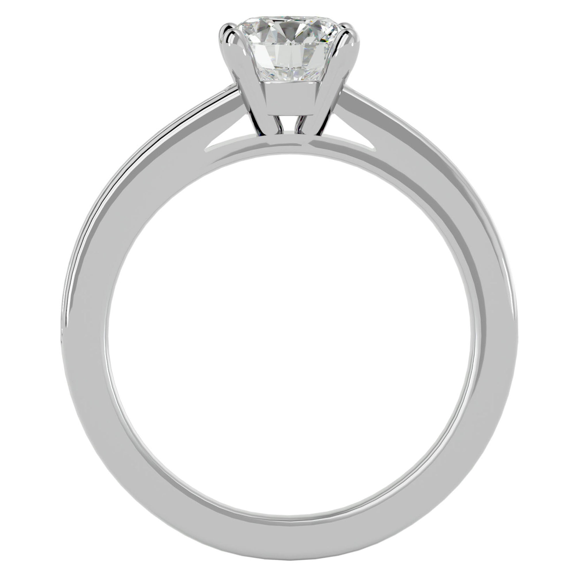 Inel de Logodnă cu Moissanite Solitaire Etern Pavé de 0.95 ct din Platina - Castelo.ro