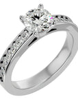 Inel de Logodnă din Aur 14k cu Diamante Create în Laborator Solitaire Etern Pavé de 0.95 ct din 14k Aur Alb - Castelo.ro