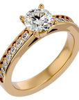 Inel de Logodnă cu Moissanite Solitaire Etern Pavé de 0.95 ct din 18k Aur Galben - Castelo.ro