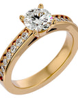Inel de Logodnă din Aur 14k cu Diamante Create în Laborator Solitaire Etern Pavé de 0.95 ct din 14k Aur Galben - Castelo.ro