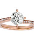 Inel de Logodnă din Aur 14k cu Diamante Naturale Solitaire Etern Pavé de 1.15 ct din 14k Aur Roz - Castelo.ro