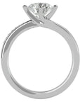 Inel de Logodnă din Aur 14k cu Diamante Create în Laborator Solitaire Etern Pavé de 1.15 ct din 14k Aur Alb - Castelo.ro