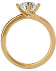 Inel de Logodnă din Aur 14k cu Diamante Create în Laborator Solitaire Etern Pavé de 1.15 ct din 14k Aur Galben - Castelo.ro