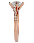 Inel de Logodnă din Aur 14k cu Diamante Naturale Solitaire Etern Pavé de 1.15 ct din 14k Aur Roz - Castelo.ro