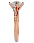 Inel de Logodnă din Aur 14k cu Diamante Create în Laborator Solitaire Etern Pavé de 1.15 ct din 14k Aur Roz - Castelo.ro