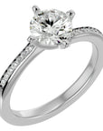 Inel de Logodnă din Aur 14k cu Diamante Naturale Solitaire Etern Pavé de 1.15 ct din 14k Aur Alb - Castelo.ro