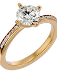 Inel de Logodnă din Aur 14k cu Diamante Naturale Solitaire Etern Pavé de 1.15 ct din 14k Aur Galben - Castelo.ro