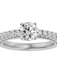 Inel de Logodnă din Aur 14k cu Diamante Naturale Solitaire Etern Pavé de 1.12 ct din 14k Aur Alb - Castelo.ro