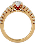 Inel de Logodnă cu Moissanite Solitaire Etern Pavé de 1.12 ct din 18k Aur Galben - Castelo.ro
