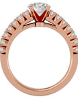 Inel de Logodnă din Aur 14k cu Moissanite Solitaire Etern Pavé de 1.12 ct din 14k Aur Roz - Castelo.ro