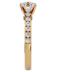 Inel de Logodnă cu Moissanite Solitaire Etern Pavé de 1.12 ct din 18k Aur Galben - Castelo.ro