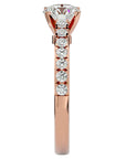 Inel de Logodnă cu Moissanite Solitaire Etern Pavé de 1.12 ct din 18k Aur Roz - Castelo.ro