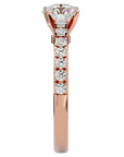 Inel de Logodnă din Aur 14k cu Diamante Naturale Solitaire Etern Pavé de 1.12 ct din 14k Aur Roz - Castelo.ro