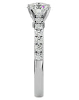 Inel de Logodnă din Aur 14k cu Diamante Create în Laborator Solitaire Etern Pavé de 1.12 ct din 14k Aur Alb - Castelo.ro