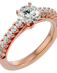 Inel de Logodnă din Aur 14k cu Diamante Naturale Solitaire Etern Pavé de 1.12 ct din 14k Aur Roz - Castelo.ro
