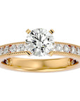 Inel de Logodnă din Aur 14k cu Diamante Create în Laborator Solitaire Etern Pavé de 0.97 ct din 14k Aur Galben - Castelo.ro