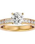 Inel de Logodnă din Aur 14k cu Diamante Create în Laborator Solitaire Etern Pavé de 0.97 ct din 14k Aur Galben - Castelo.ro