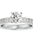 Inel de Logodnă din Aur 14k cu Diamante Create în Laborator Solitaire Etern Pavé de 0.97 ct din 14k Aur Alb - Castelo.ro