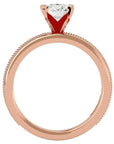 Inel de Logodnă din Aur 14k cu Diamante Create în Laborator Solitaire Etern Pavé de 0.97 ct din 14k Aur Roz - Castelo.ro