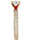 Inel de Logodnă din Aur 14k cu Diamante Create în Laborator Solitaire Etern Pavé de 0.97 ct din 14k Aur Galben - Castelo.ro