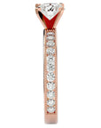 Inel de Logodnă din Aur 14k cu Diamante Create în Laborator Solitaire Etern Pavé de 0.97 ct din 14k Aur Roz - Castelo.ro