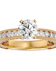 Inel de Logodnă din Aur 14k cu Diamante Create în Laborator Solitaire Etern Pavé de 0.96 ct din 14k Aur Galben - Castelo.ro