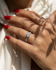 Inel de Logodnă din Aur 14k cu Diamante Naturale Solitaire Etern Pavé de 0.96 ct din 14k Aur Alb - Castelo.ro