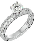 Inel de Logodnă cu Diamante Create în Laborator Solitaire Etern Pavé de 0.96 ct din Platina - Castelo.ro