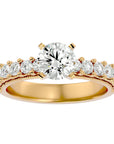 Inel de Logodnă cu Moissanite Solitaire Etern Pavé de 2.53 ct din 18k Aur Galben - Castelo.ro