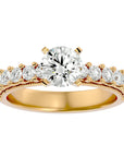 Inel de Logodnă cu Diamante Create în Laborator Solitaire Etern Pavé de 2.53 ct din 18k Aur Galben - Castelo.ro