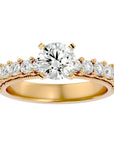 Inel de Logodnă din Aur 14k cu Diamante Create în Laborator Solitaire Etern Pavé de 2.53 ct din 14k Aur Galben - Castelo.ro