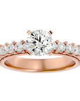 Inel de Logodnă cu Diamante Create în Laborator Solitaire Etern Pavé de 2.53 ct din 18k Aur Roz - Castelo.ro