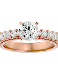 Inel de Logodnă din Aur 14k cu Diamante Create în Laborator Solitaire Etern Pavé de 2.53 ct din 14k Aur Roz - Castelo.ro