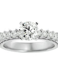 Inel de Logodnă din Aur 14k cu Diamante Create în Laborator Solitaire Etern Pavé de 2.53 ct din 14k Aur Alb - Castelo.ro