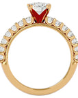 Inel de Logodnă cu Moissanite Solitaire Etern Pavé de 2.53 ct din 18k Aur Galben - Castelo.ro