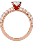 Inel de Logodnă cu Moissanite Solitaire Etern Pavé de 2.53 ct din 18k Aur Roz - Castelo.ro