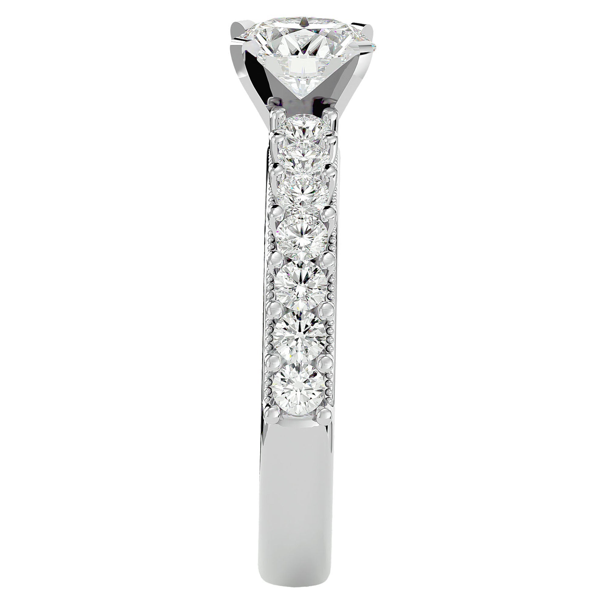 Inel de Logodnă cu Diamante Naturale Solitaire Etern Pavé de 2.53 ct din Platina - Castelo.ro