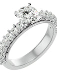 Inel de Logodnă din Aur 14k cu Diamante Create în Laborator Solitaire Etern Pavé de 2.53 ct din 14k Aur Alb - Castelo.ro
