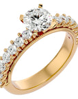 Inel de Logodnă cu Diamante Create în Laborator Solitaire Etern Pavé de 2.53 ct din 18k Aur Galben - Castelo.ro