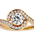 Inel de Logodnă Toscana Pavé din Aur 14k cu Moissanite de 1.64 ct din 14k Aur Galben - Castelo.ro