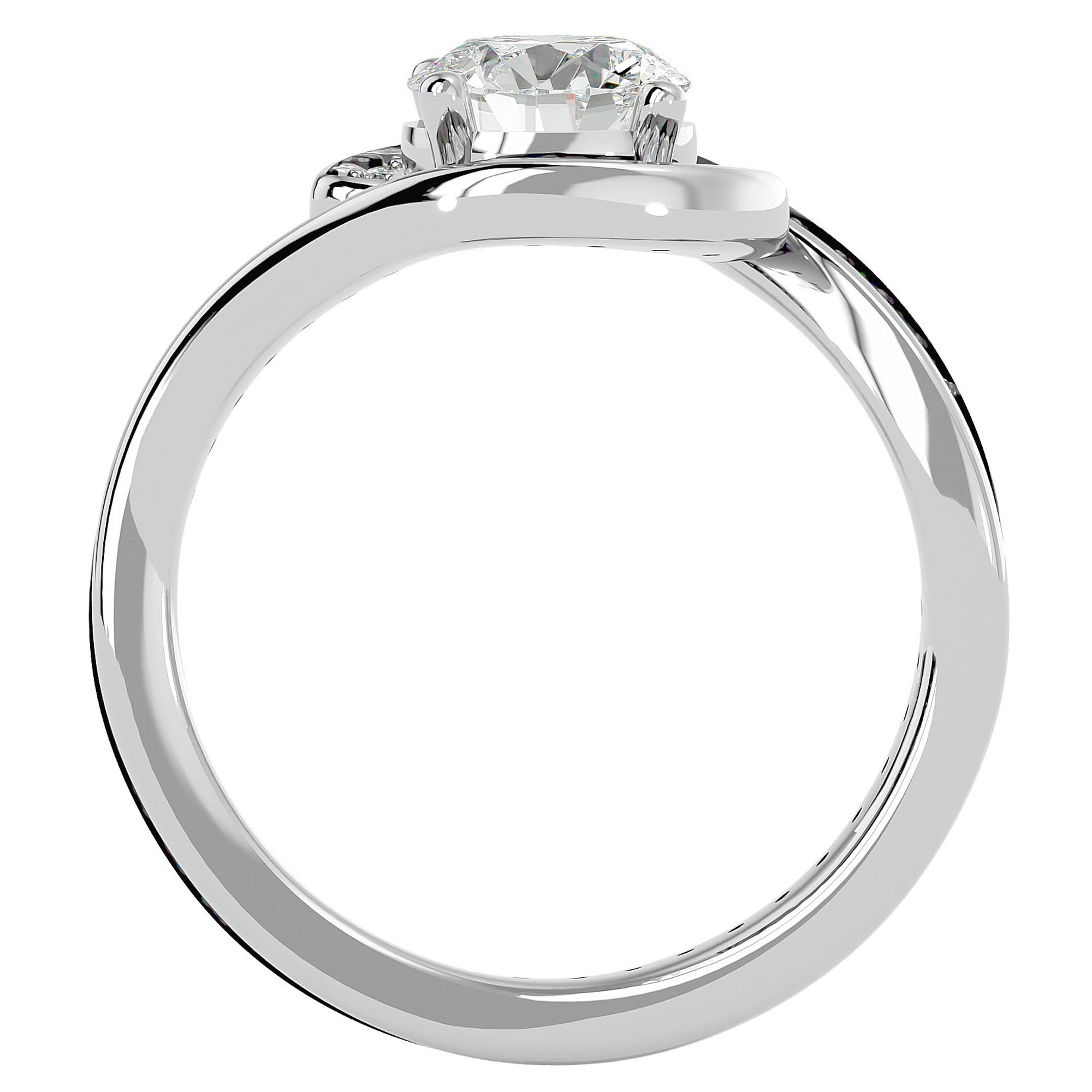Inel de Logodnă Toscana Pavé din Aur 14k cu Diamante Create în Laborator de 1.64 ct din 14k Aur Alb - Castelo.ro