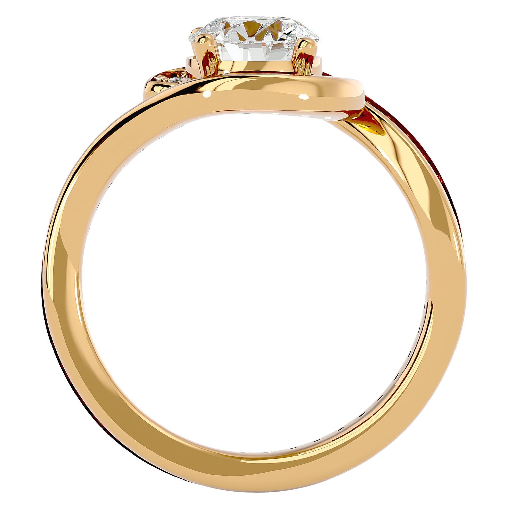 Inel de Logodnă Toscana Pavé din Aur 14k cu Moissanite de 1.64 ct din 14k Aur Galben - Castelo.ro