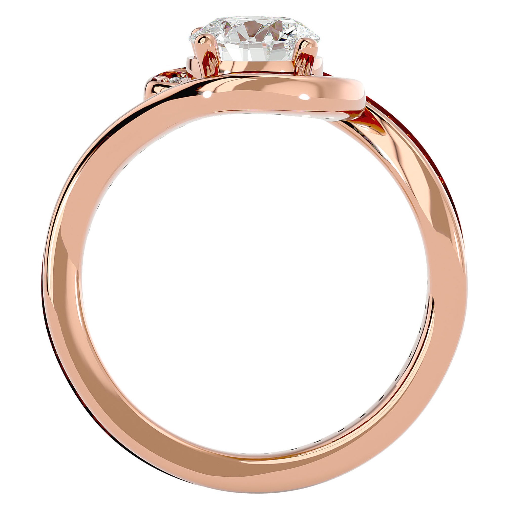 Inel de Logodnă Toscana Pavé din Aur 14k cu Moissanite de 1.64 ct din 14k Aur Roz - Castelo.ro