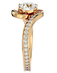 Inel de Logodnă Toscana Pavé din Aur 14k cu Moissanite de 1.64 ct din 14k Aur Galben - Castelo.ro
